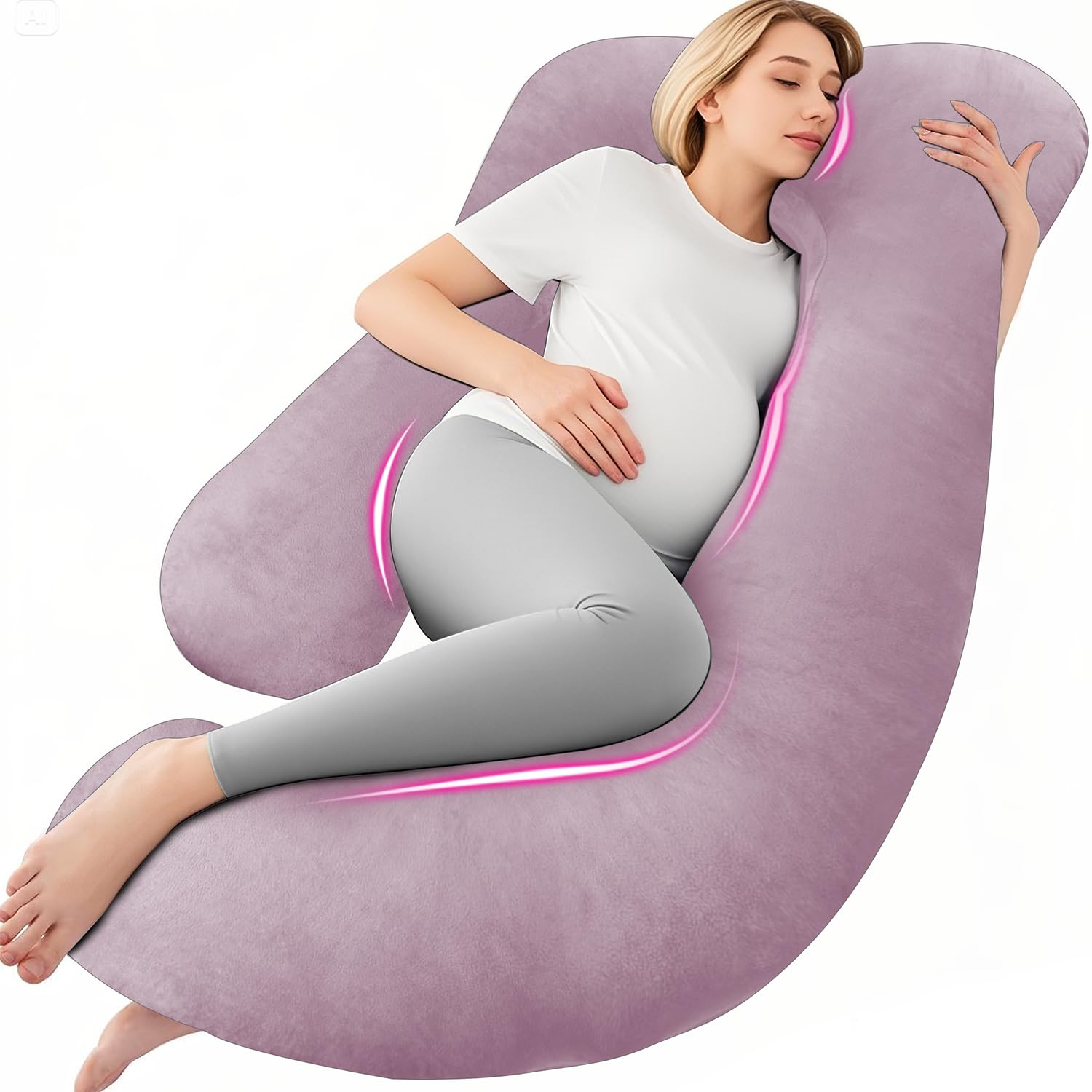 chilling-home-j-shaped-schwangerschaftskissen-seitenschl-fer-helles-schwarz image 7