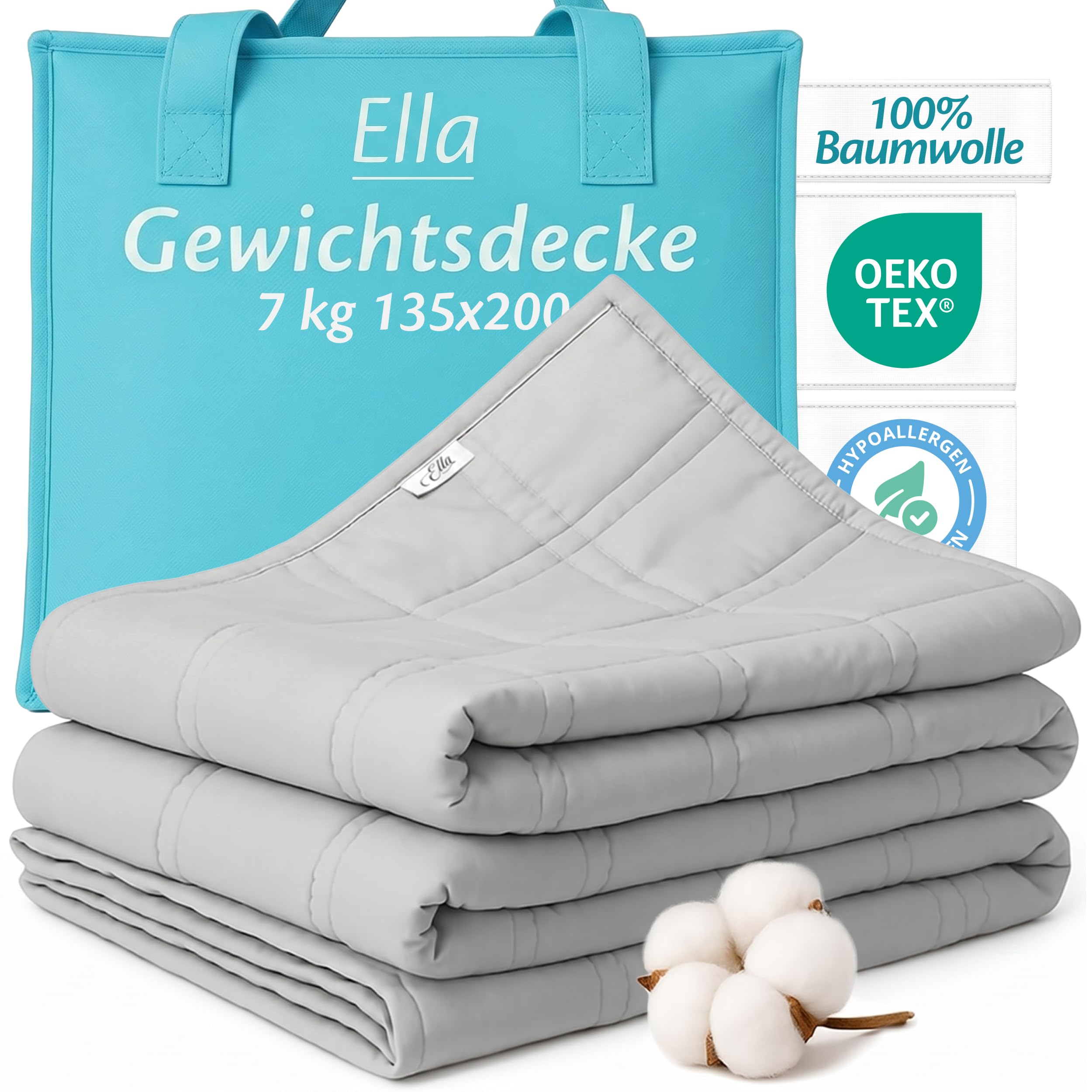 ella-gewichtsdecke-135x200-7kg-therapiedecke-grau image 1