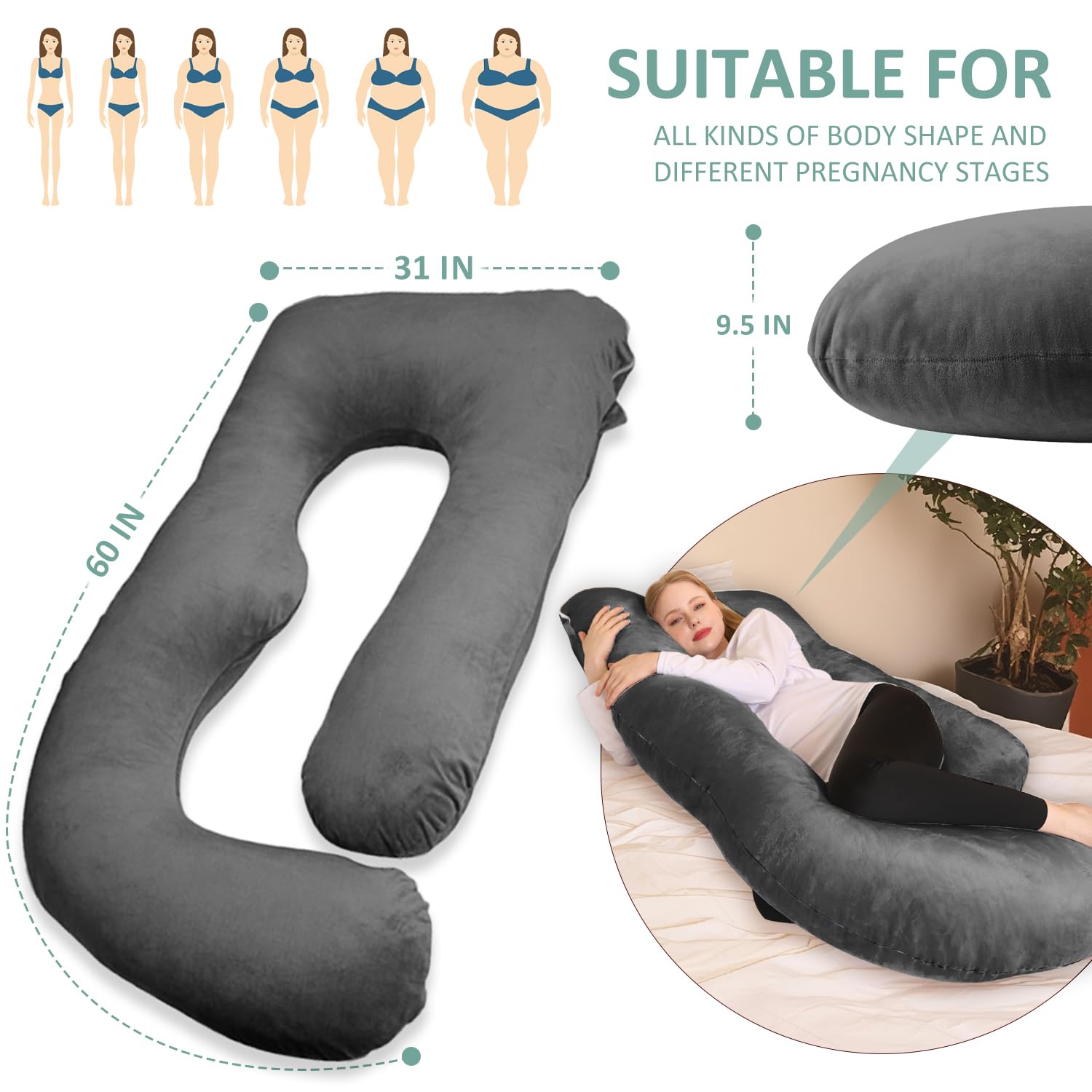 chilling-home-j-shaped-schwangerschaftskissen-seitenschl-fer-helles-schwarz image 6