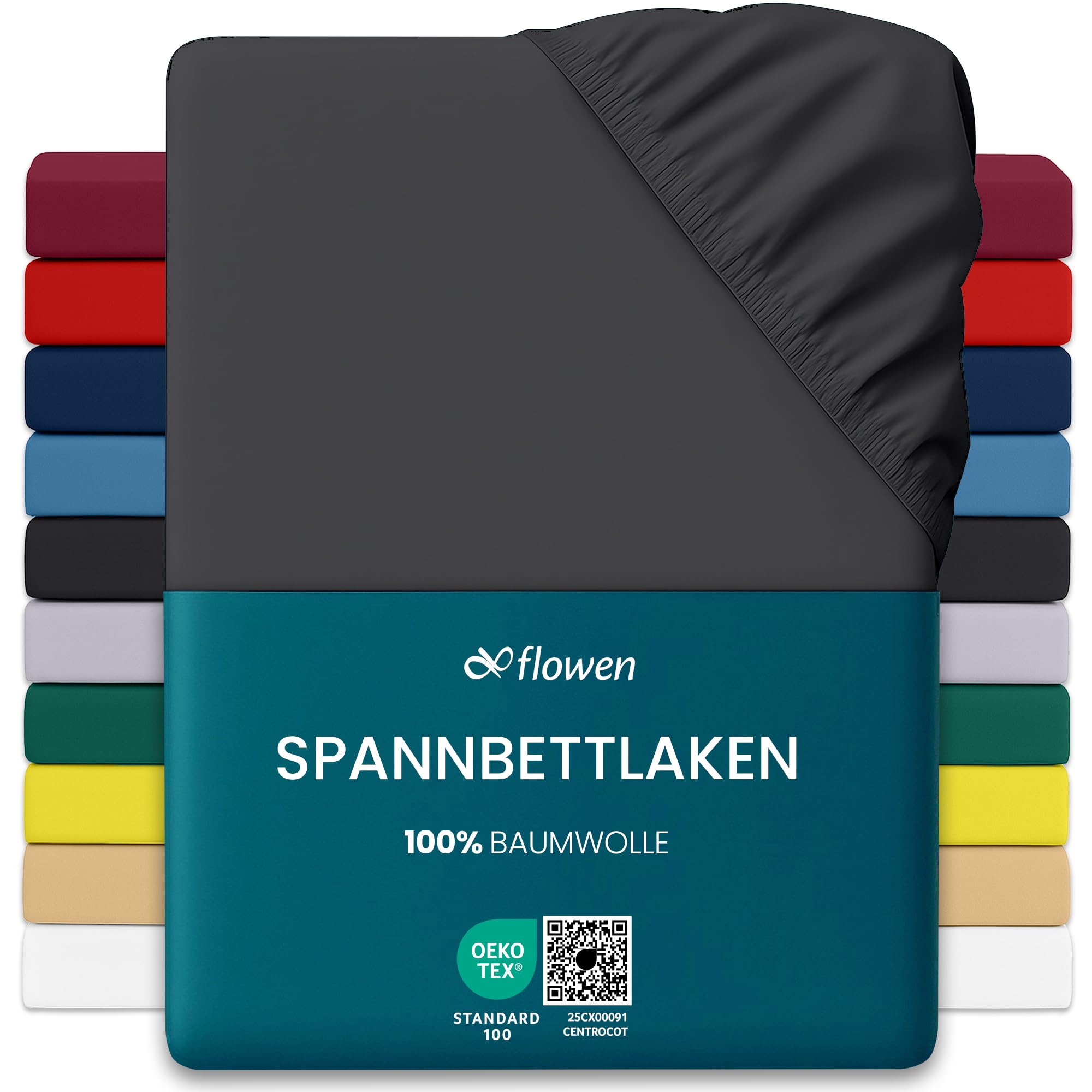 flowen-spannbettlaken-180x200-dunkelgrau-baumwolle-jersey image 1