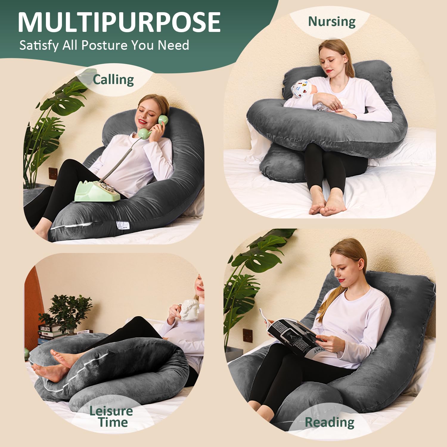 chilling-home-j-shaped-schwangerschaftskissen-seitenschl-fer-helles-schwarz image 3
