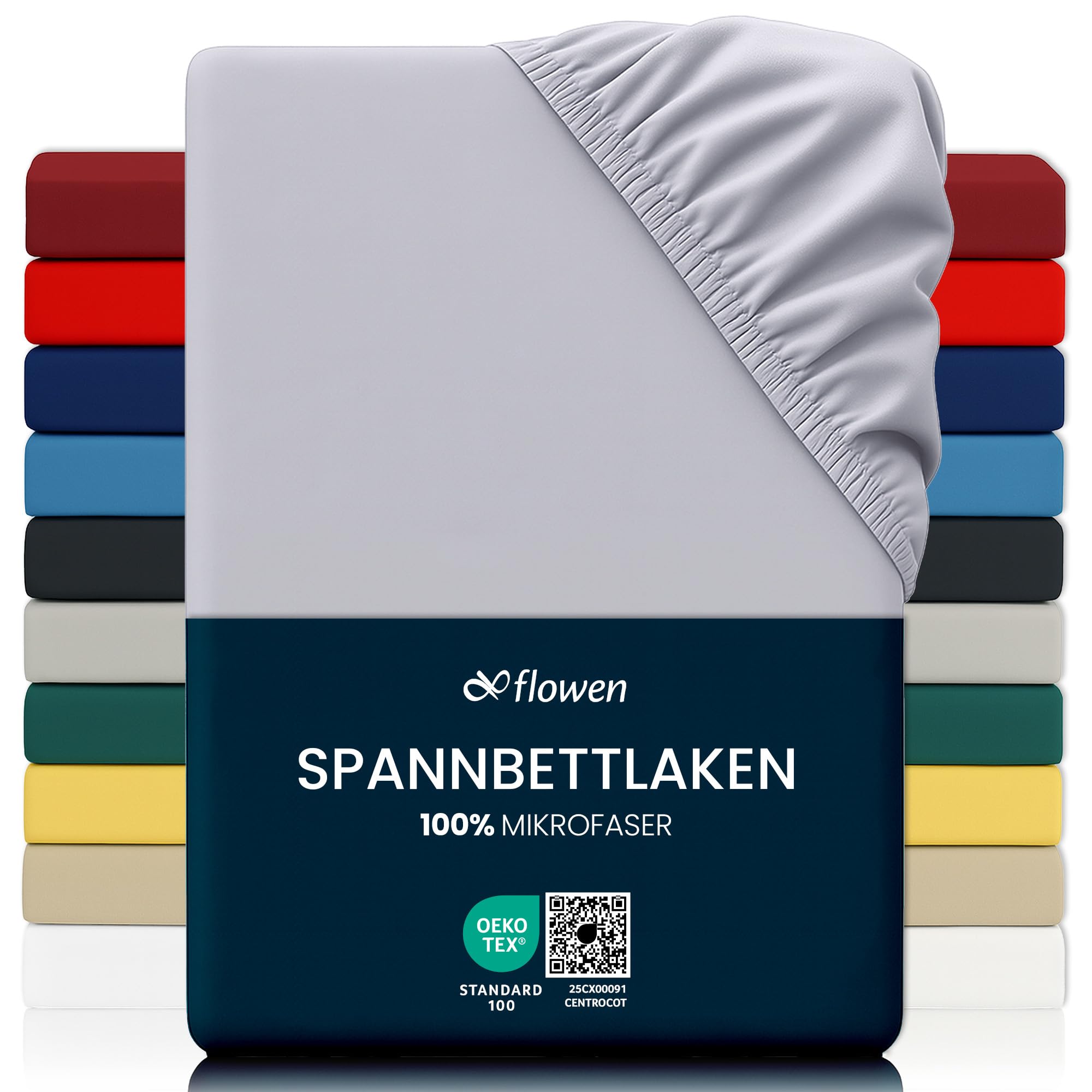 flowen-lenzuola-spannbettlaken-140x190-hellgrau-mikrofaser image 1