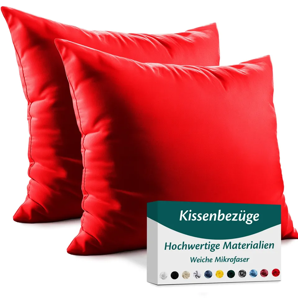 flowen-kissenbezug-45x45-rot-mikrofaser-2er-set-reissverschluss image 1