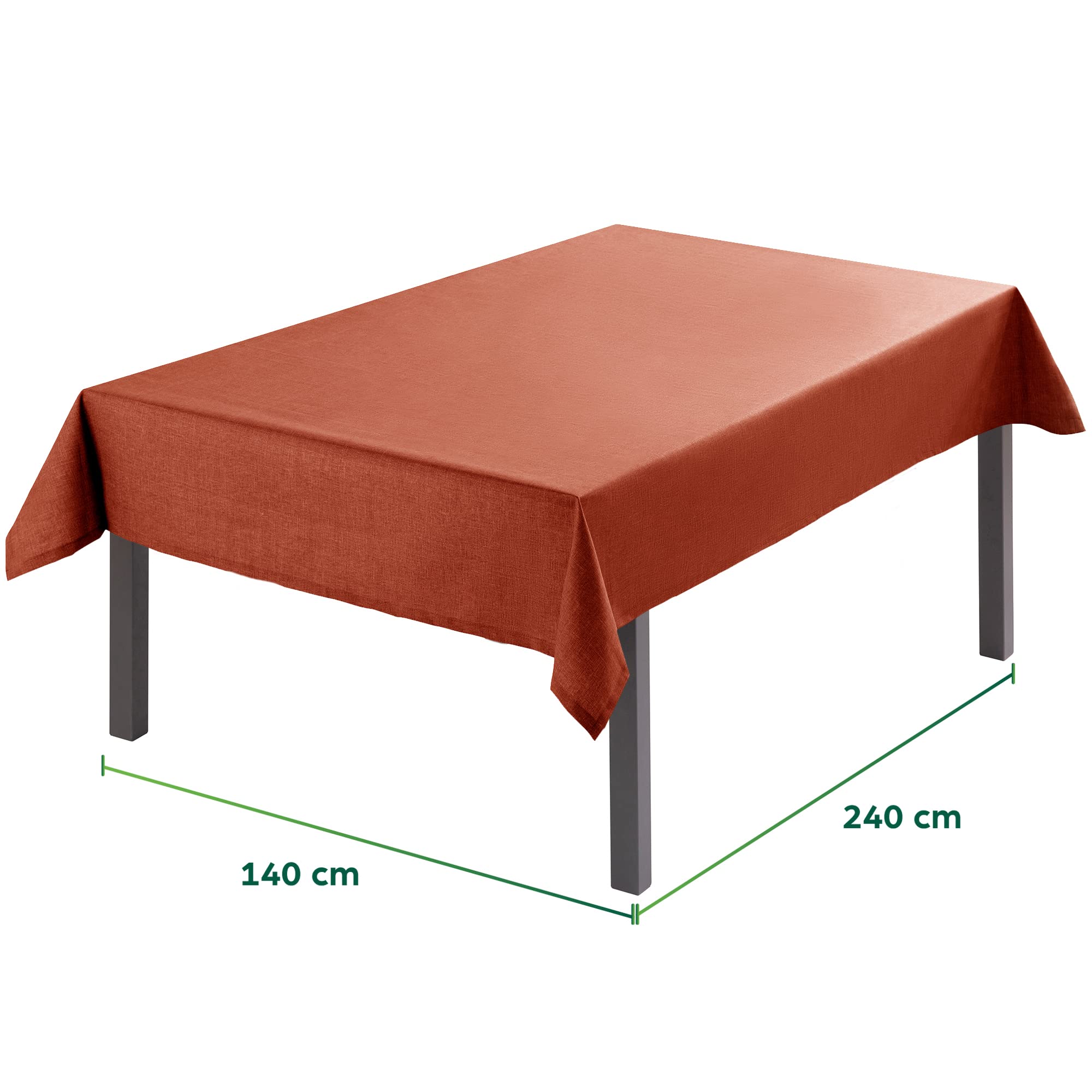 flowen-tovaglie-tischdecke-orange-140x240-cm-abwaschbar image 2
