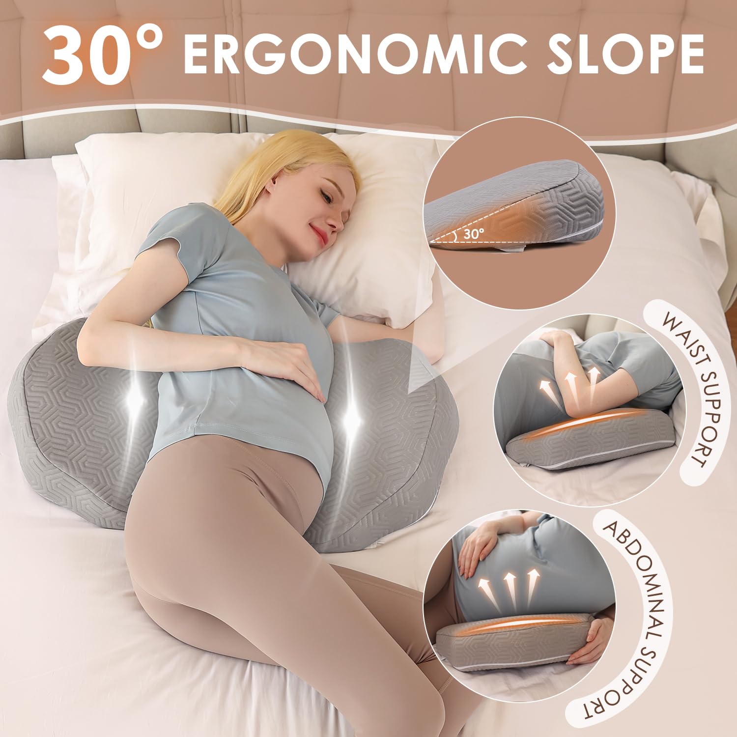 chilling-home-portable-pregnancy-pillow-schwangerschaftskissen-grau-memory-foam image 2
