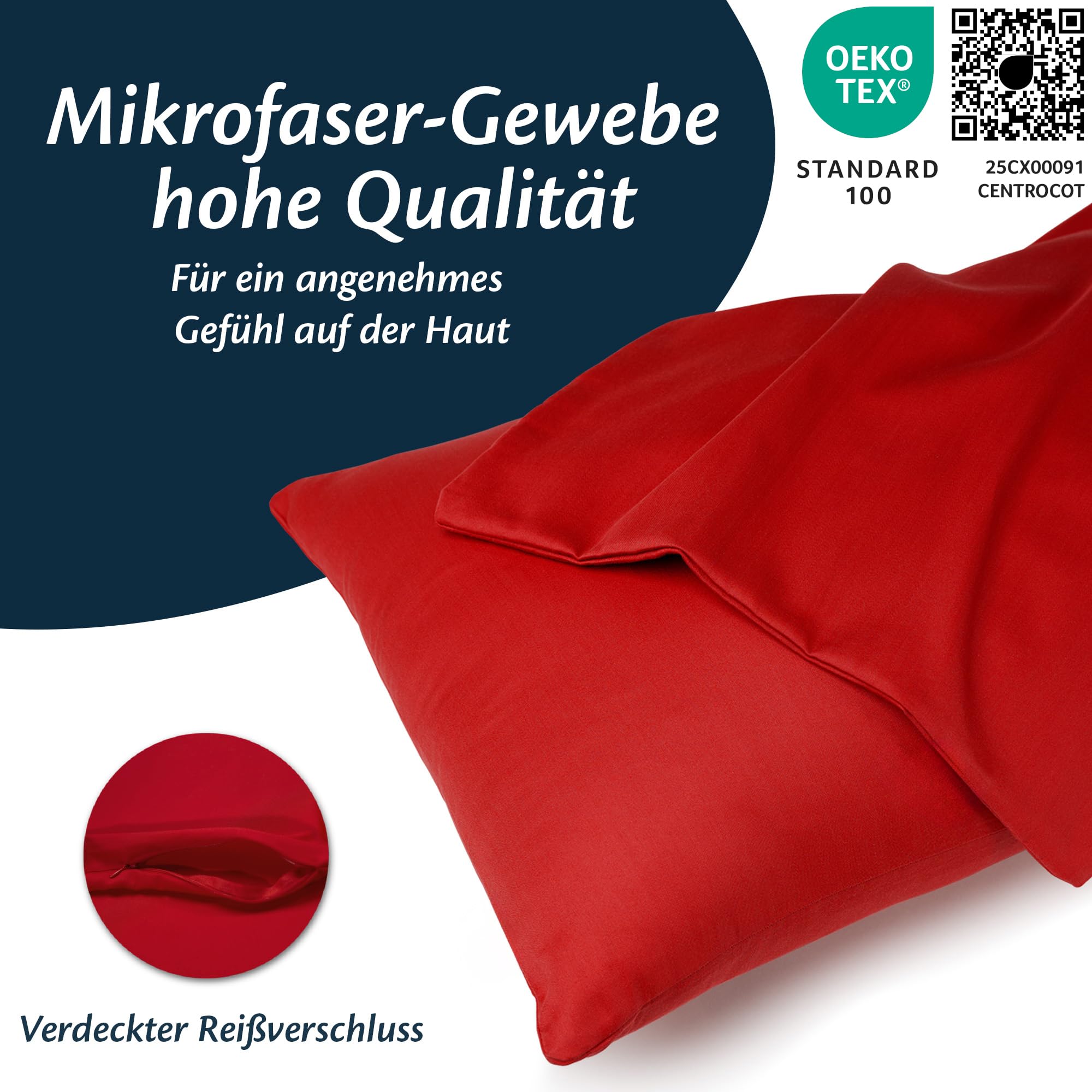 flowen-kissenbezug-40x80-rot-mikrofaser-2er-set-reissverschluss image 2