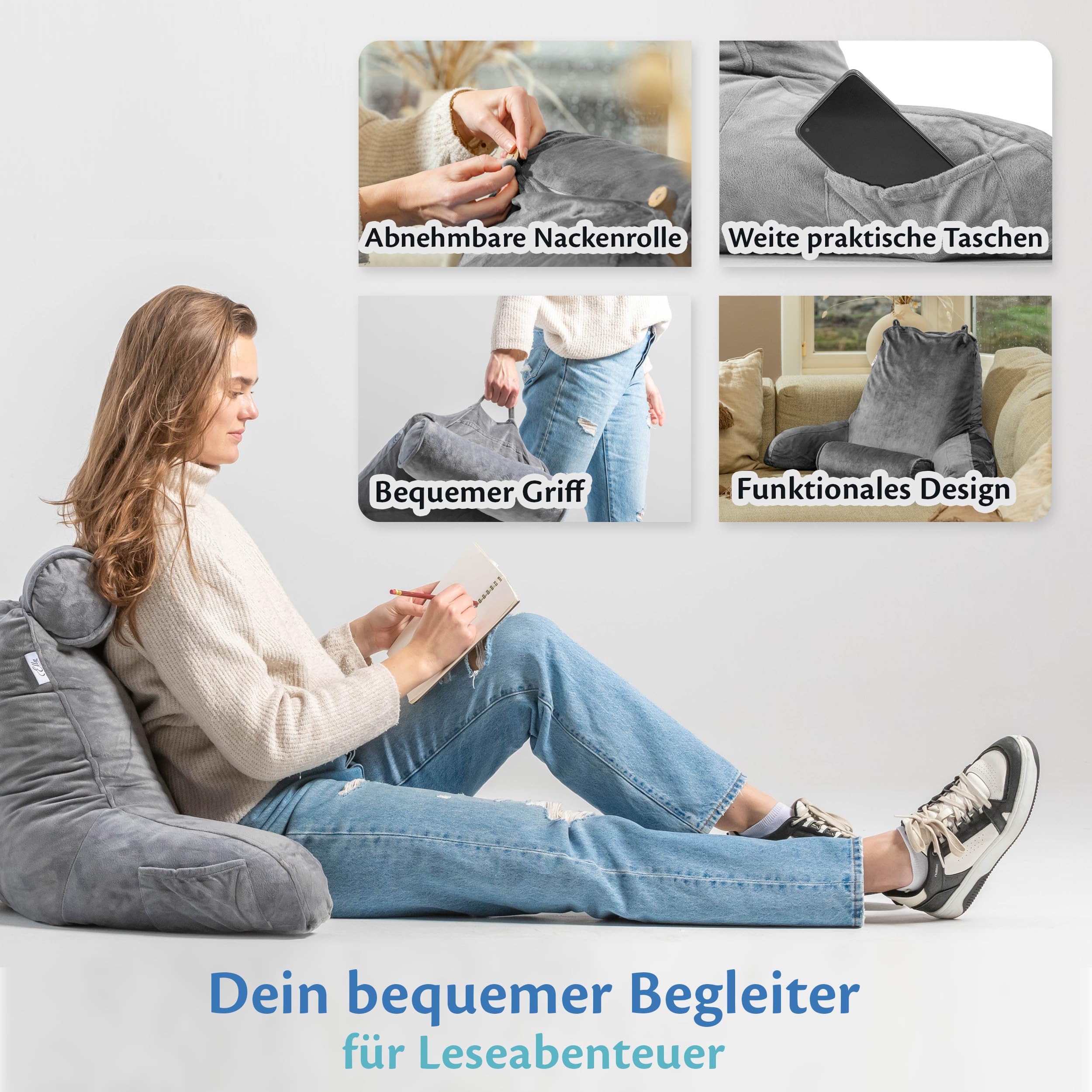 ella-lesekissen-grau-f-r-bett-sofa-memory-foam-nackenrolle image 4