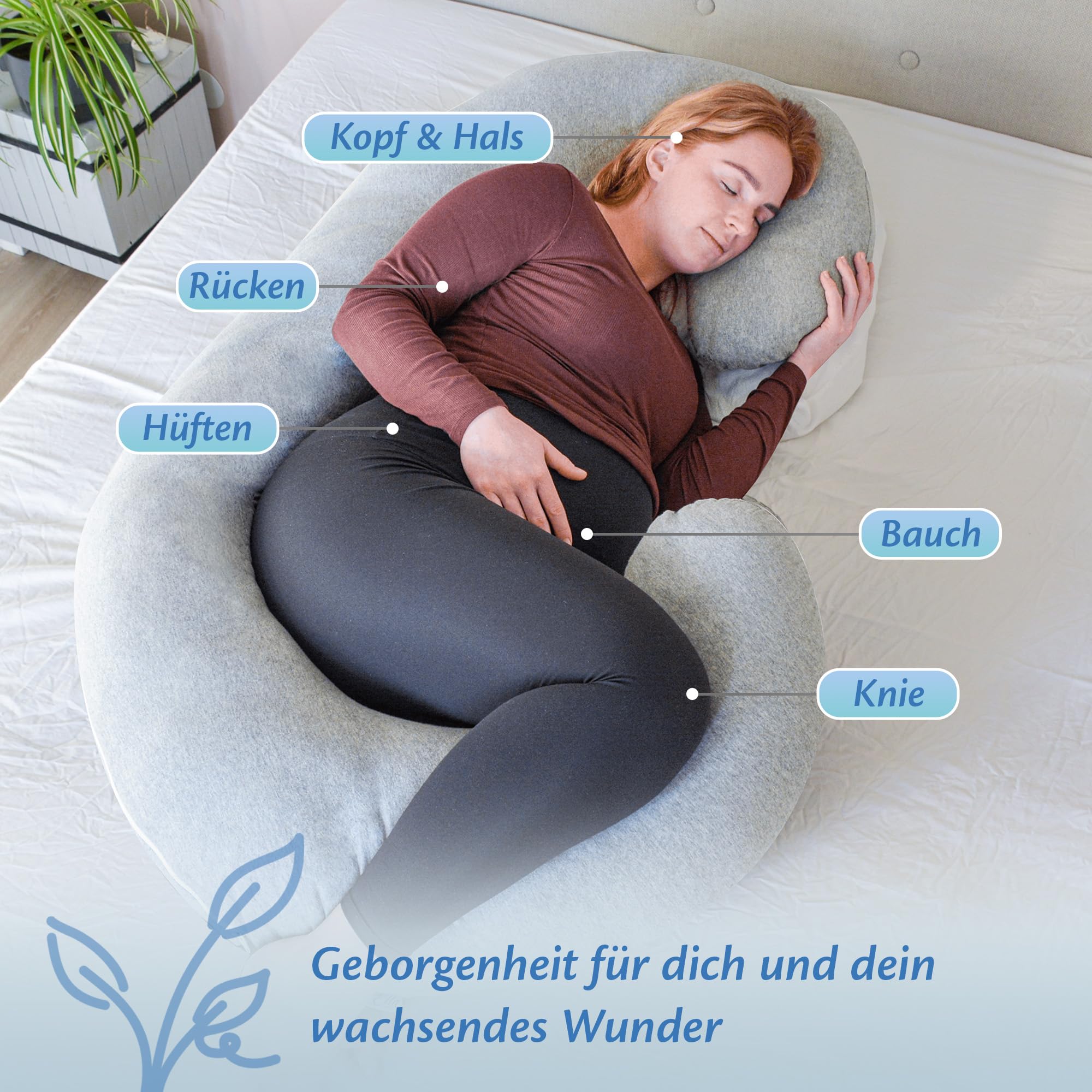 ella-schwangerschaftskissen-c-form-seitenschl-ferkissen-dunkelgrau-waschbar image 2