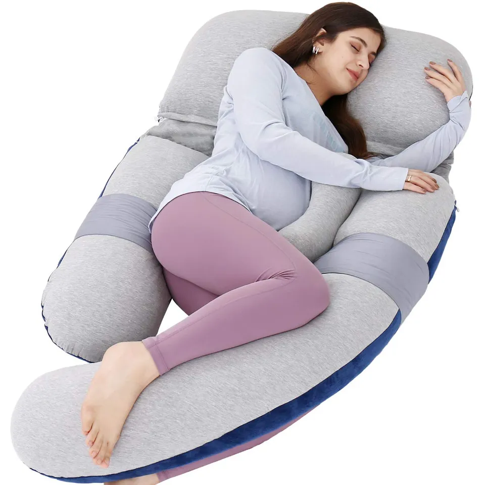 awesling-u-schwangerschaftskissen-153cm-strick-grau-pl-sch-blau image 1