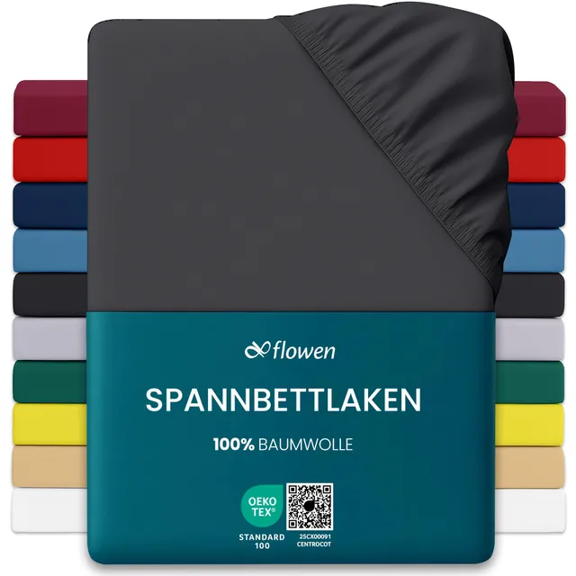 flowen-spannbettlaken-180x200-dunkelgrau-baumwolle-jersey image 1