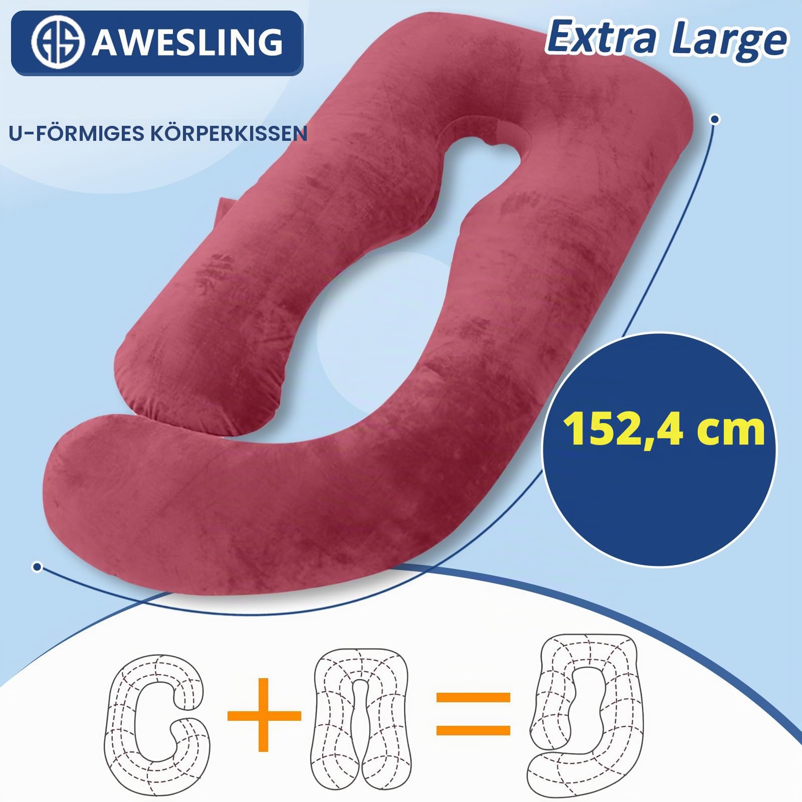 awesling-u-schwangerschaftskissen-ganzk-rperkissen-stillkissen-samt image 5